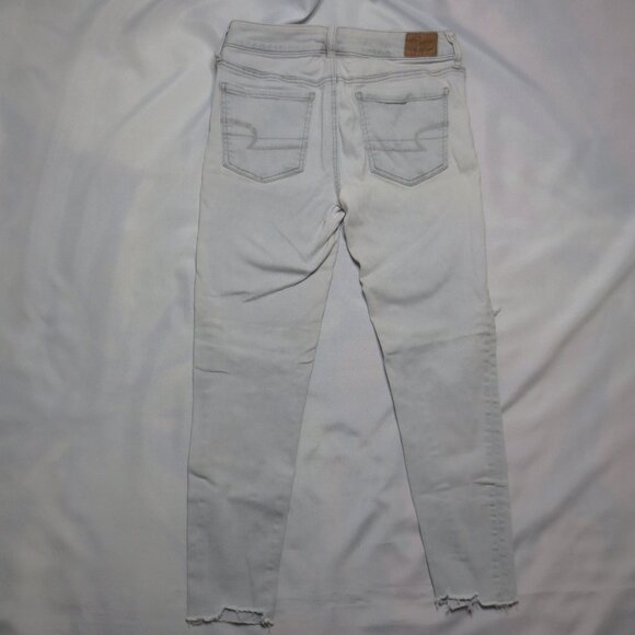 AMERICAN EAGLE womens JEANS light blue SUPER STRETCH X jegging DISTRESSED SIZE 6 - Picture 14 of 15